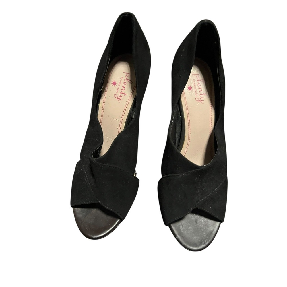 Plenty by Tracey Reece Dania Open Toe  Suede Black Size‎ 6.5 Size 36.5